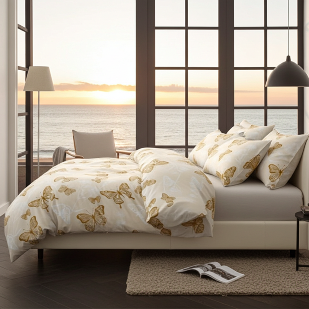 ANDORA Bäddset 3 delar Fjärilar enkelsäng