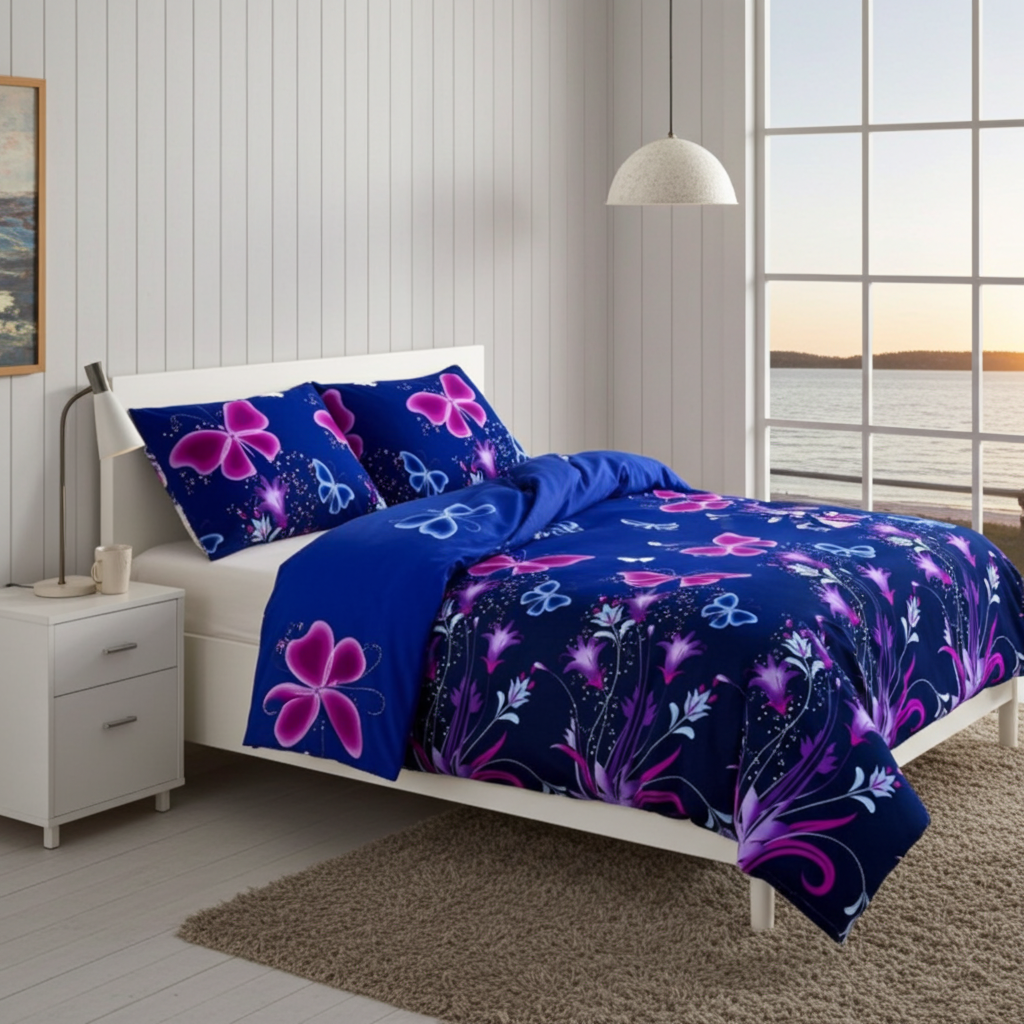 ANDORA Bäddset 3 delar Fjärilar enkelsäng