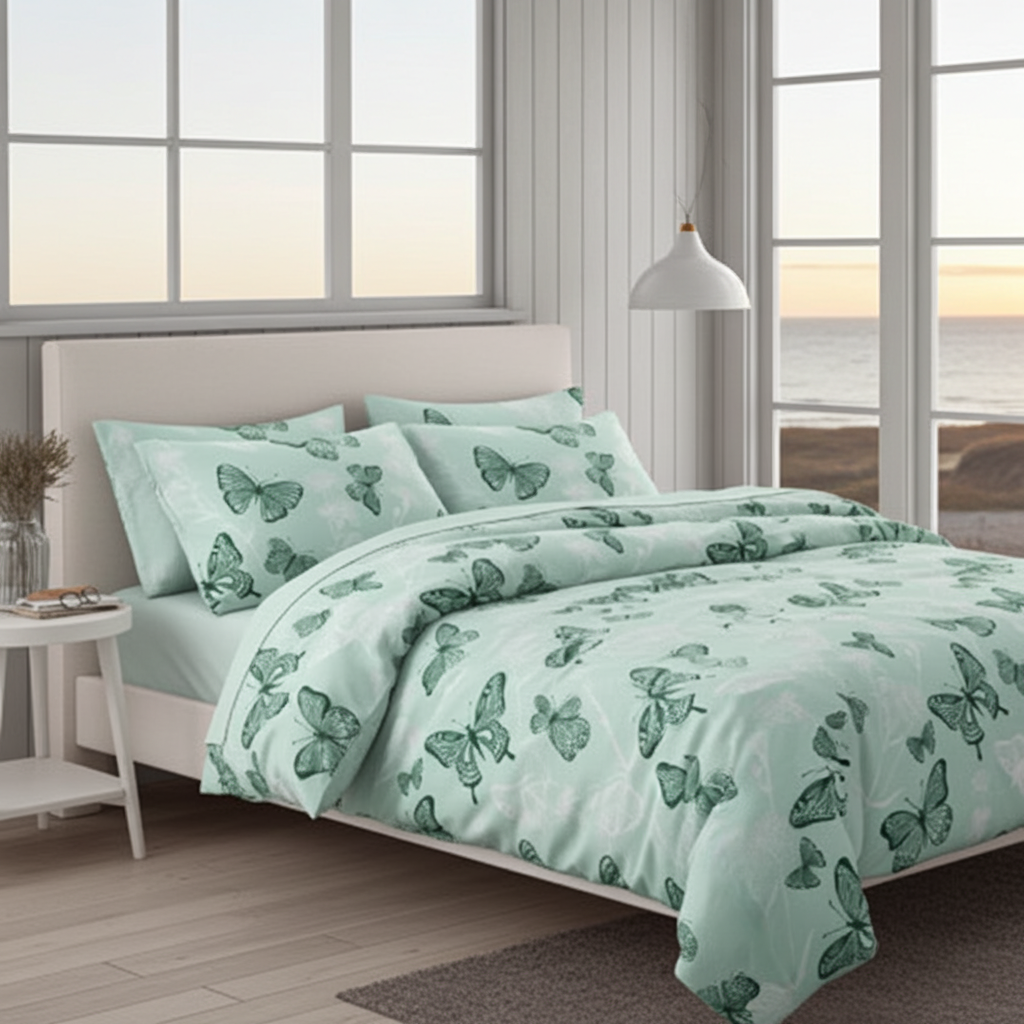 ANDORA Bäddset 3 delar Fjärilar enkelsäng