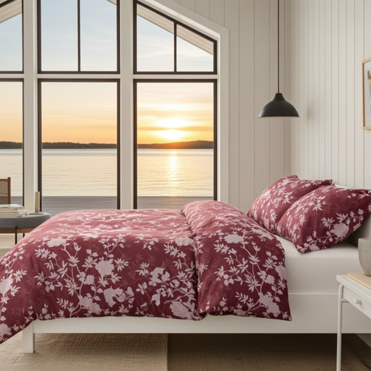 ANDORA Bäddset 3 delar Tvåfärgade enkelsäng