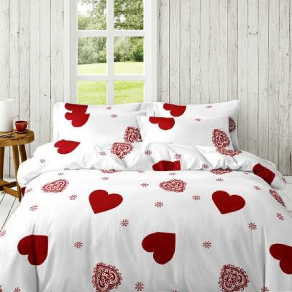 ANDORA Bäddset 3 delar - Hjärtan enkelsäng