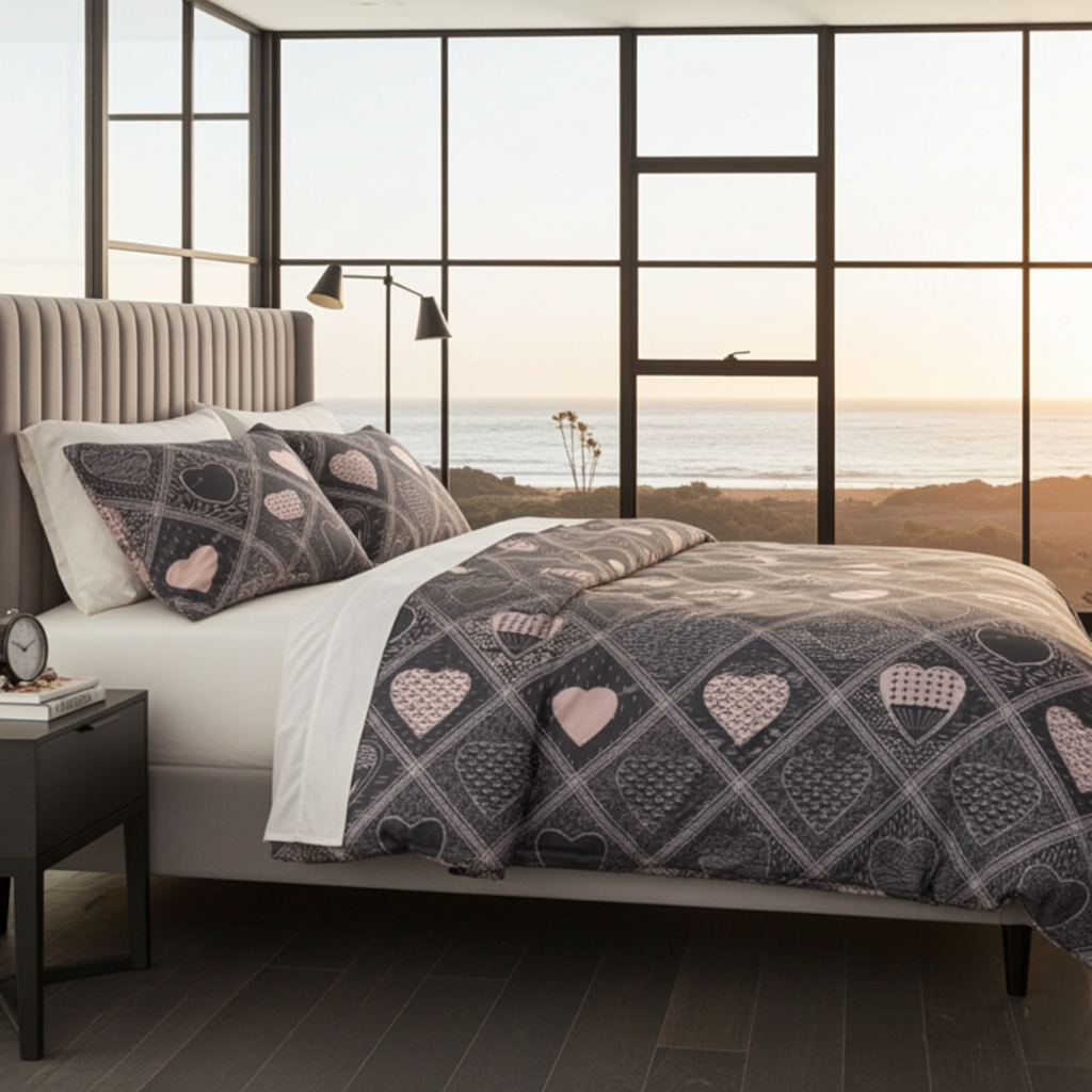 ANDORA Bäddset 3 delar - Hjärtan enkelsäng