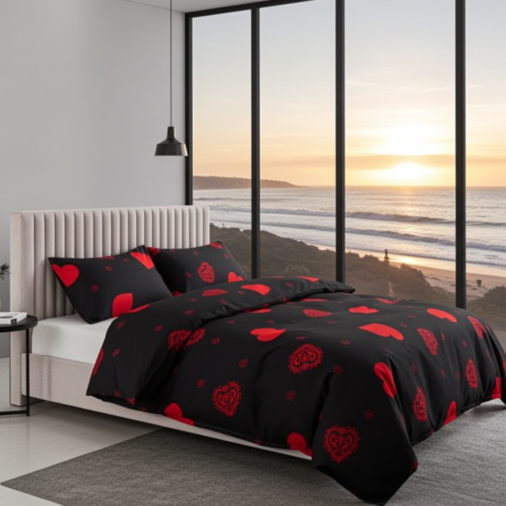 ANDORA Bäddset 3 delar - Hjärtan enkelsäng