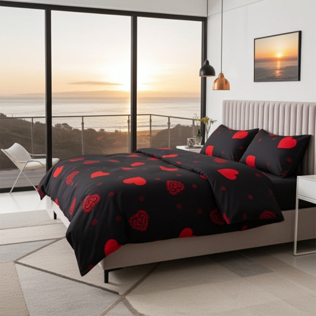 ANDORA Bäddset 3 delar - Hjärtan enkelsäng