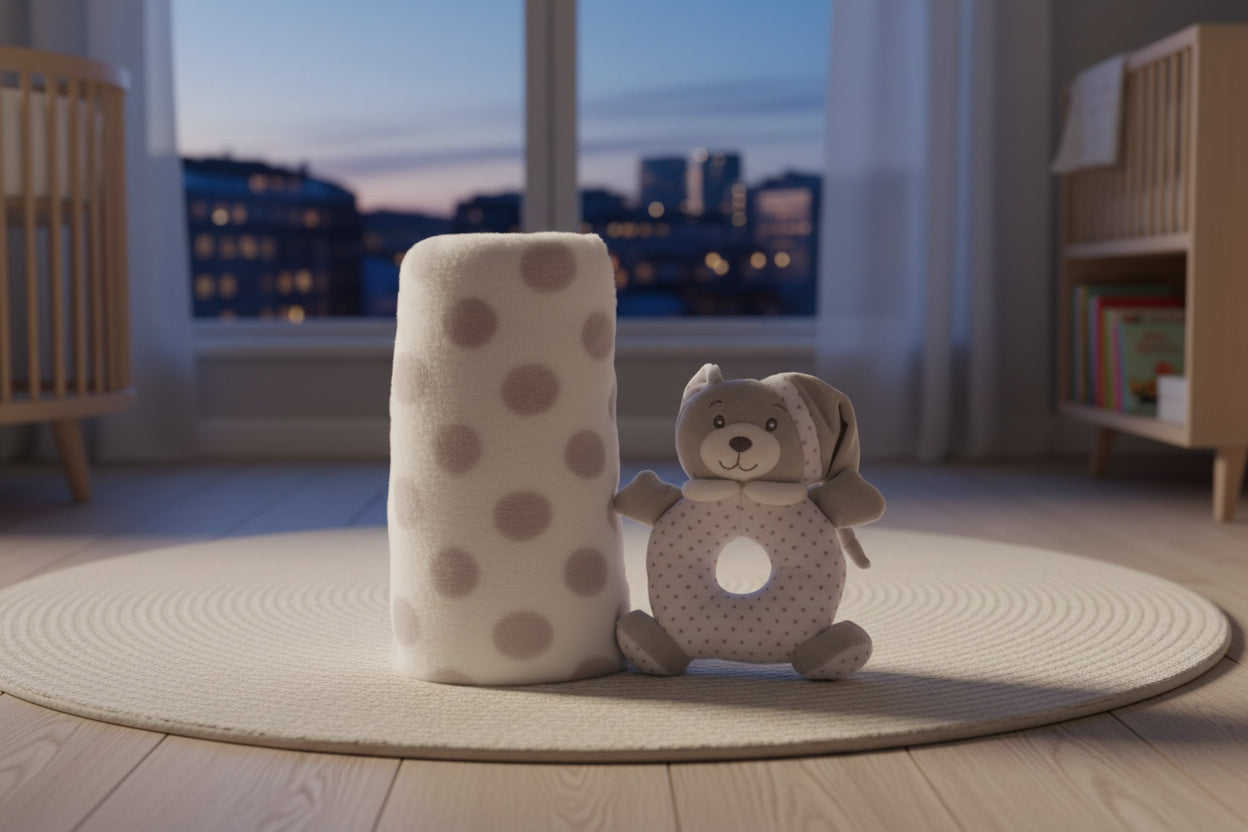 Baby blanket Rattle Grey 100 x 75 cm-1