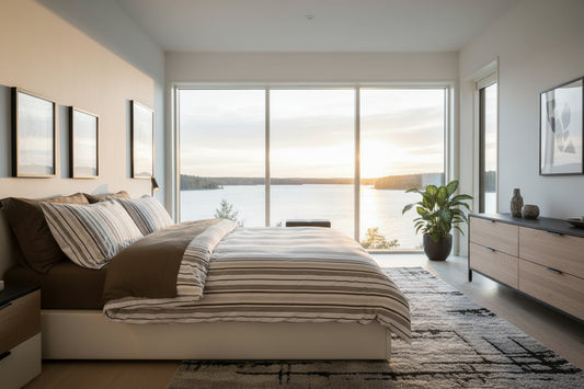 Duvet cover set White Brown 220 x 240 cm-2