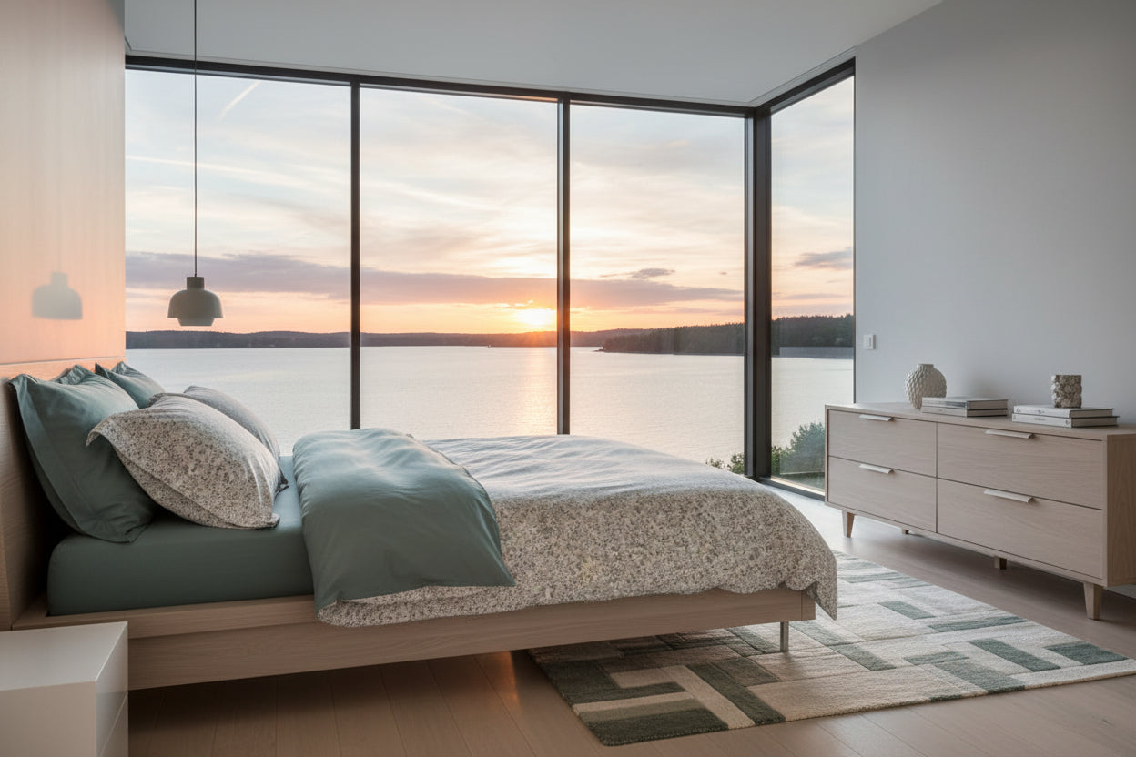 Duvet cover set Blue White 220 x 240 cm-3