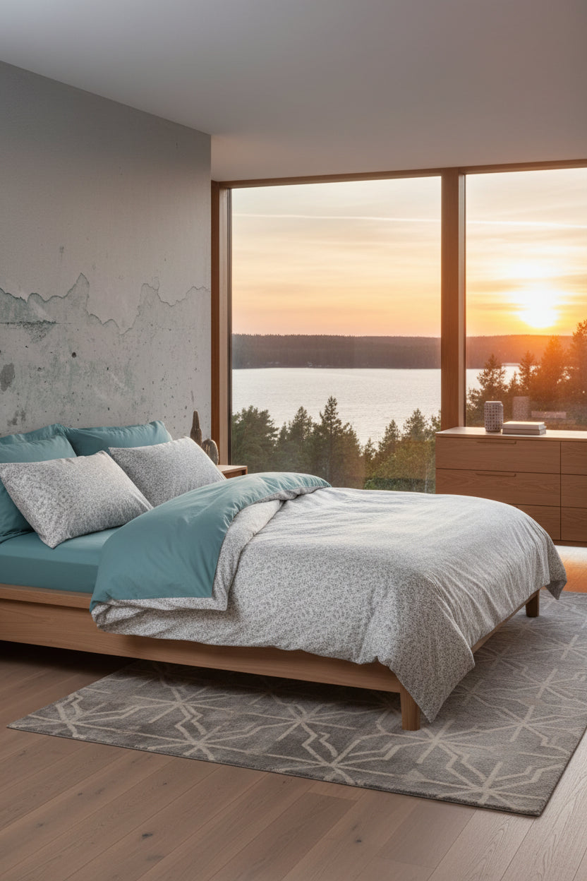 Duvet cover set Blue White 220 x 240 cm-0