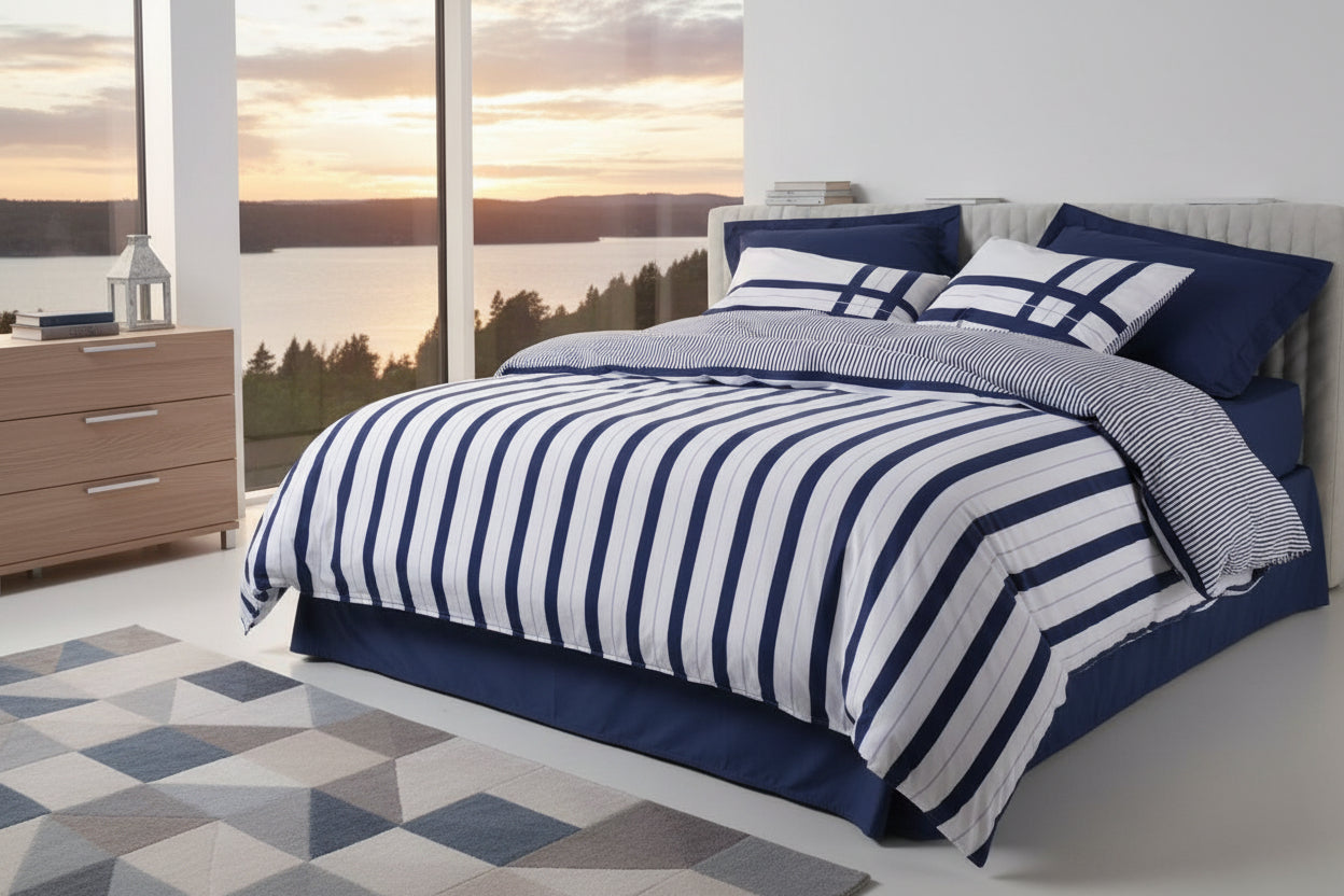 Duvet cover set Blue 220 x 240 cm-1