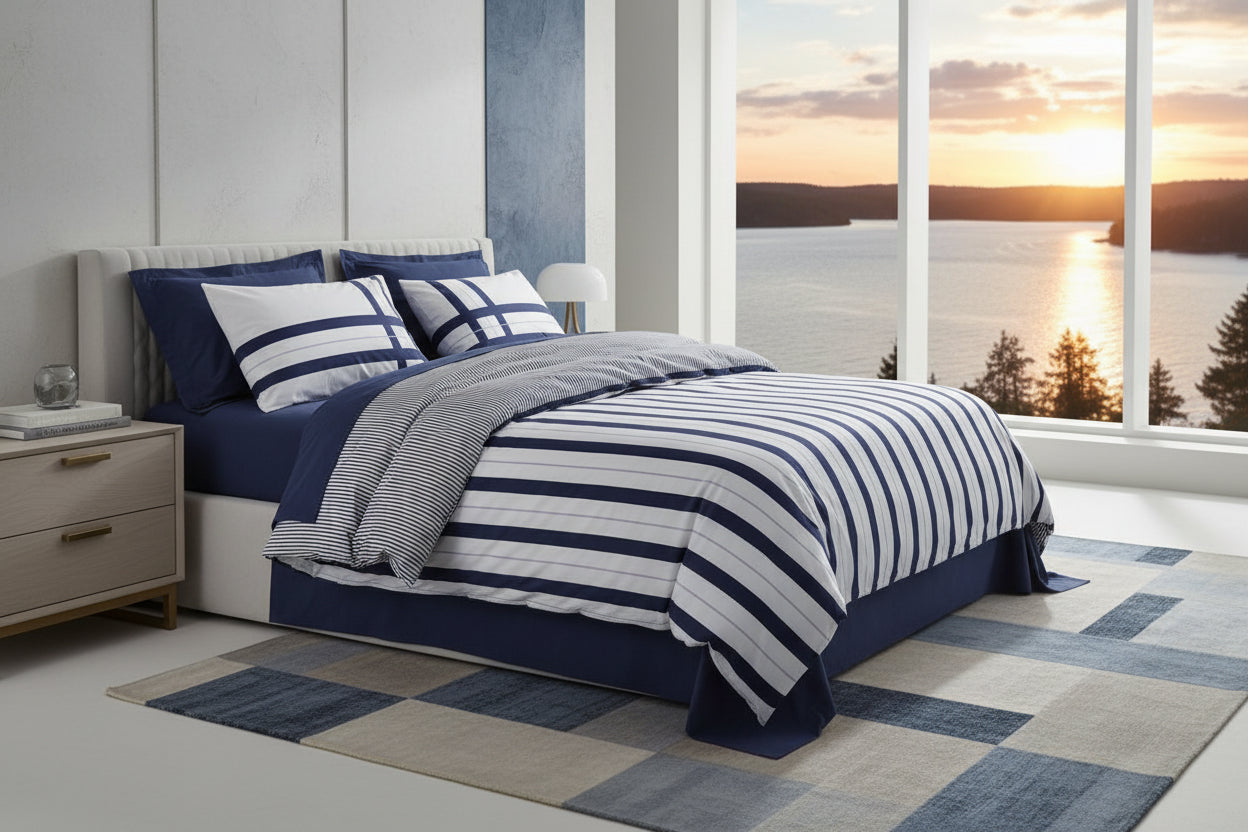 Duvet cover set Blue 220 x 240 cm-2