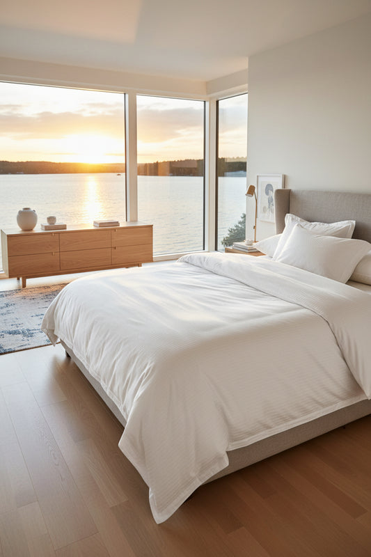 Duvet cover set White 220 x 240 cm-2