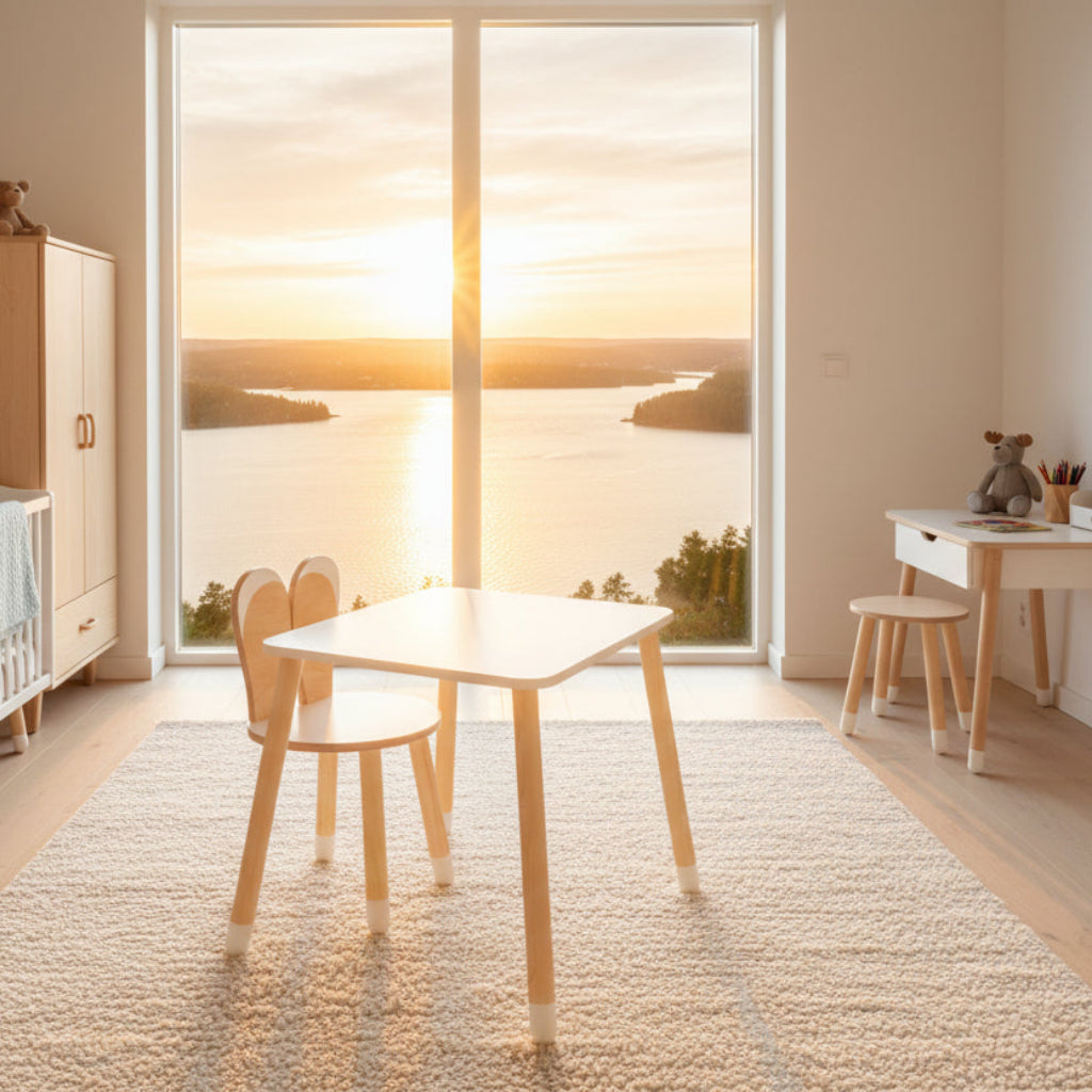 Möbelset Möbelset KANINEN – Bord och stol i tidlös trädesign (Flera varianter)