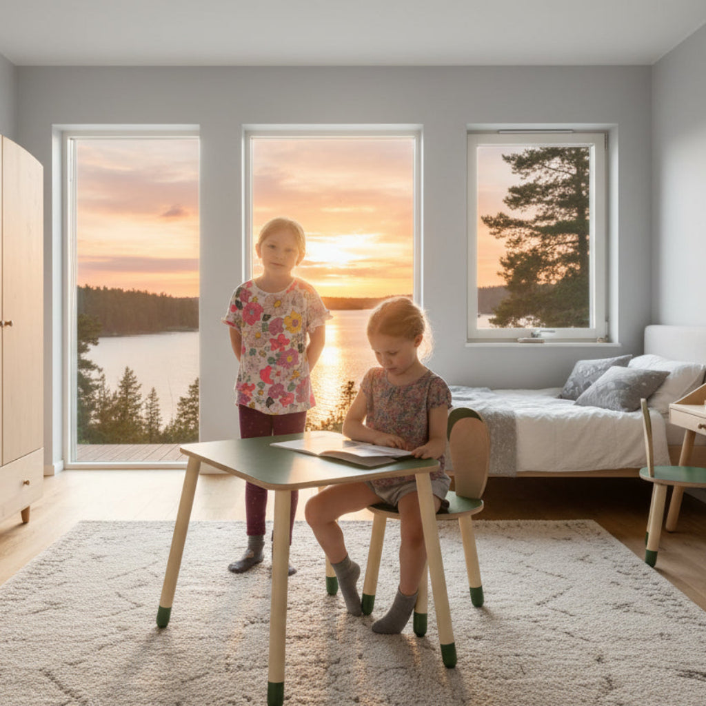 Möbelset Möbelset KANINEN – Bord och stol i tidlös trädesign (Flera varianter)