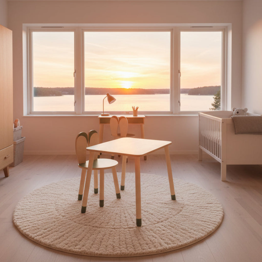 Möbelset Möbelset KANINEN – Bord och stol i tidlös trädesign (Flera varianter)