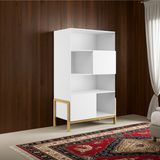 Hylla Bokhylla VIKTOR – Stilren och rymlig förvaring i vit finish och ek (90 x 160 cm)