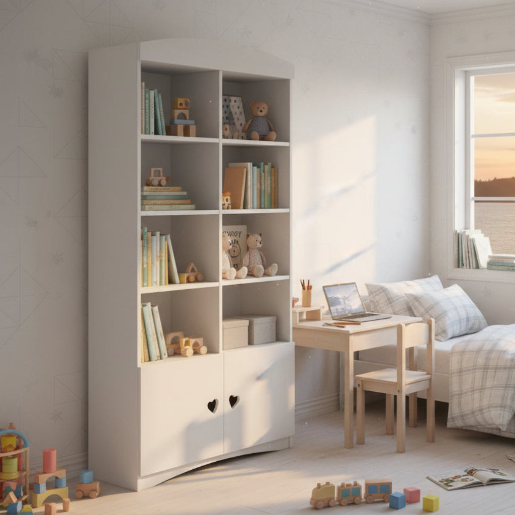 Bokhylla Bokhylla JULIA dubbel – Maximal förvaring för barnrummet (90 x 188 cm)