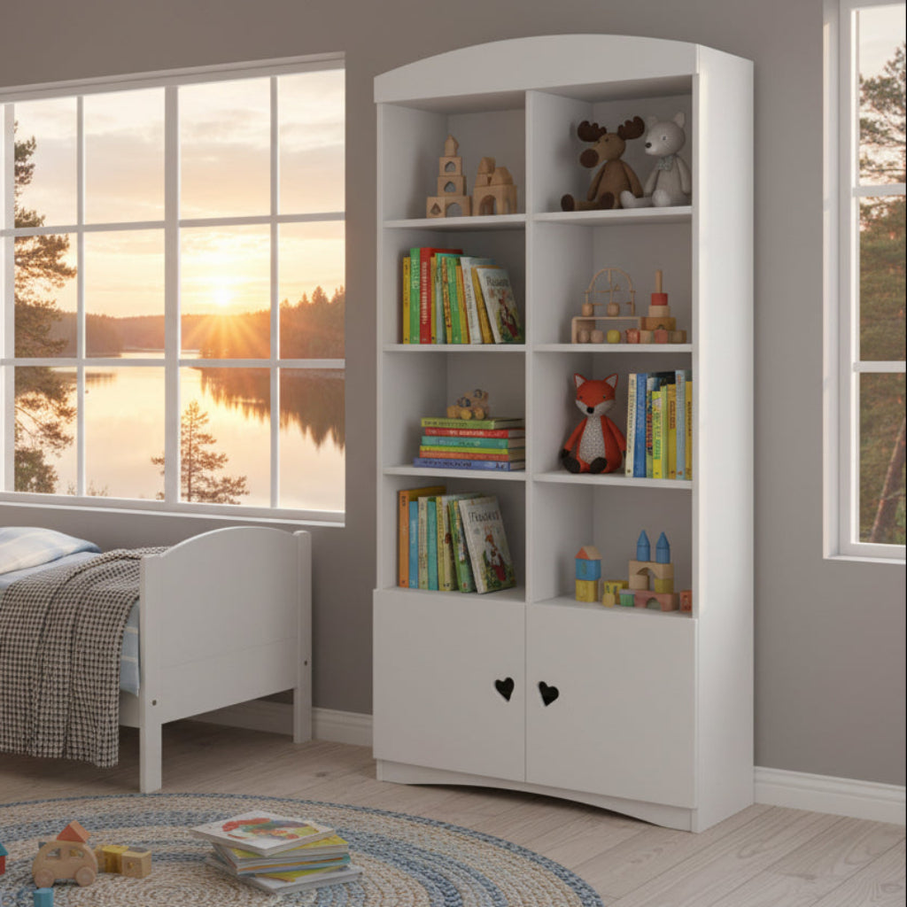 Bokhylla Bokhylla JULIA dubbel – Maximal förvaring för barnrummet (90 x 188 cm)