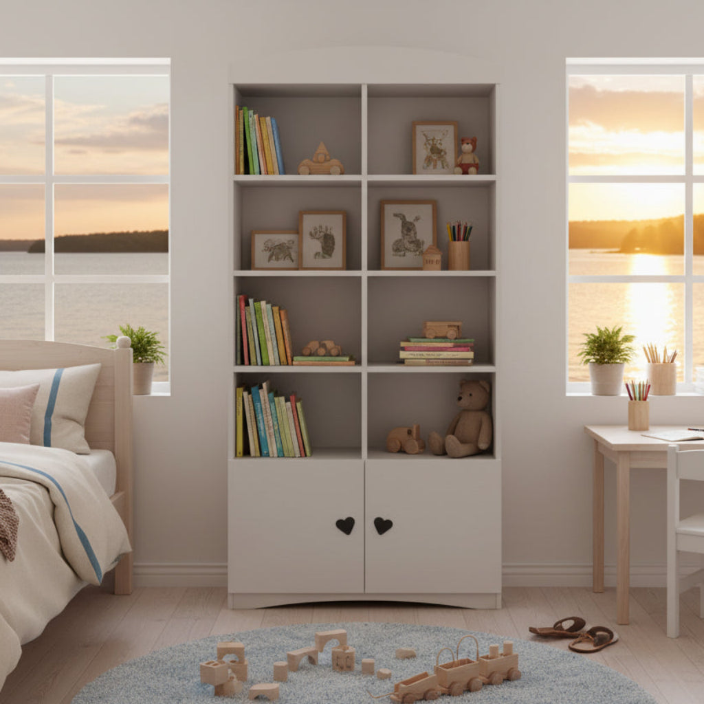 Bokhylla Bokhylla JULIA dubbel – Maximal förvaring för barnrummet (90 x 188 cm)