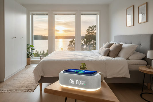 NUMBERS - Väckarklocka med trådlös laddning av mobiltelefonen