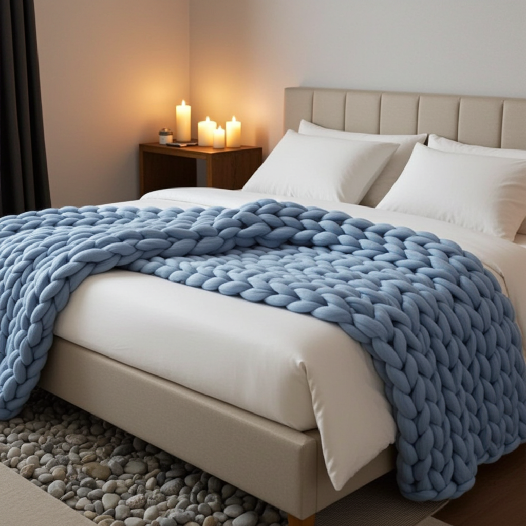 Filt Filt KNUTEN – Trendig och strukturerad pläd med dekorativ design (Flera storlekar)