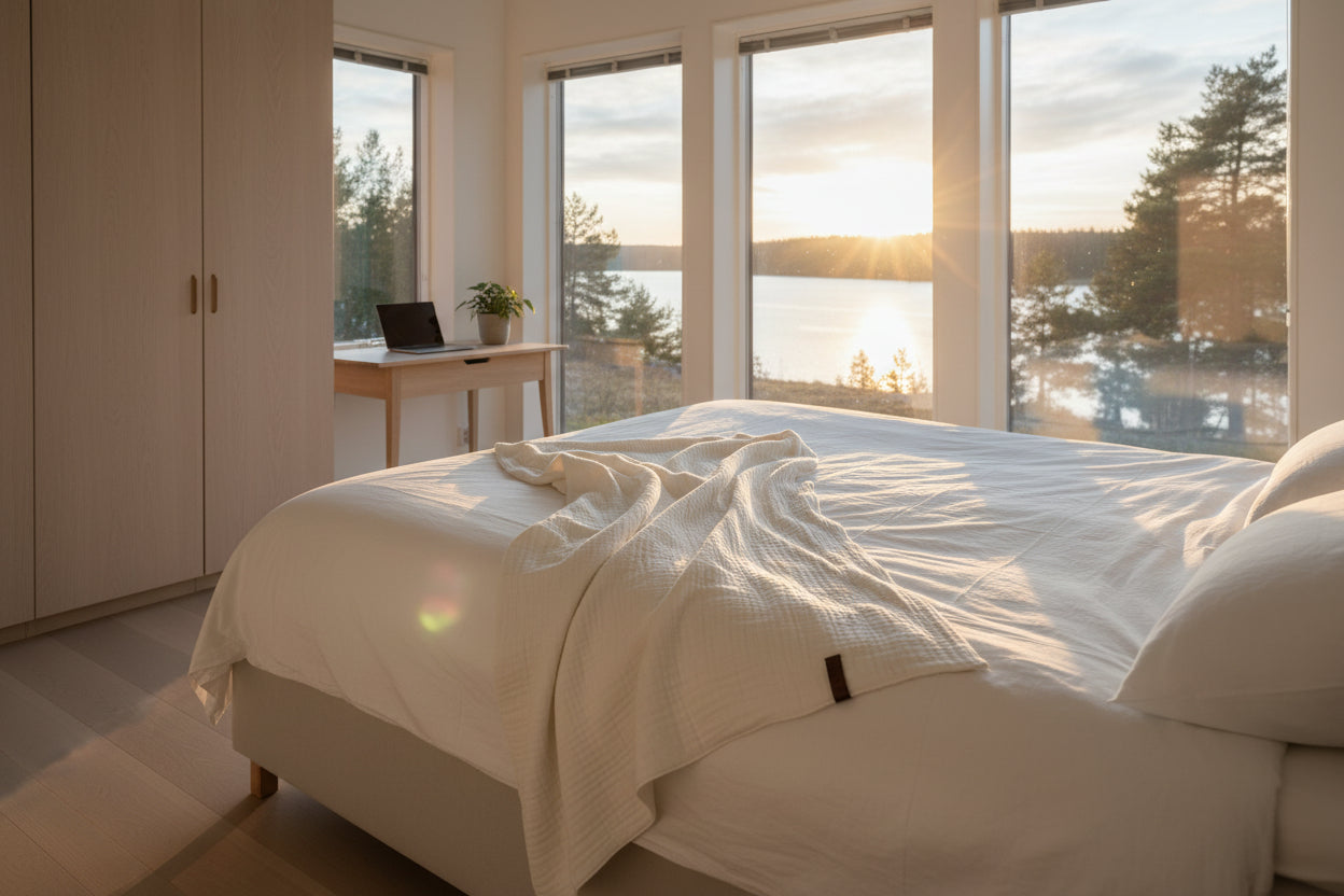 Soft Muslin Cotton Blanket - Ivory White