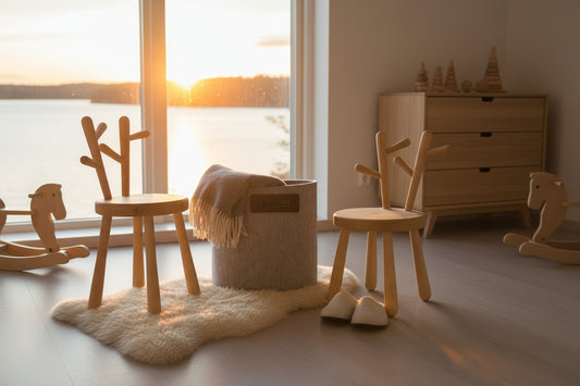 Felt Omaking Basket - Grey/Bordeaux