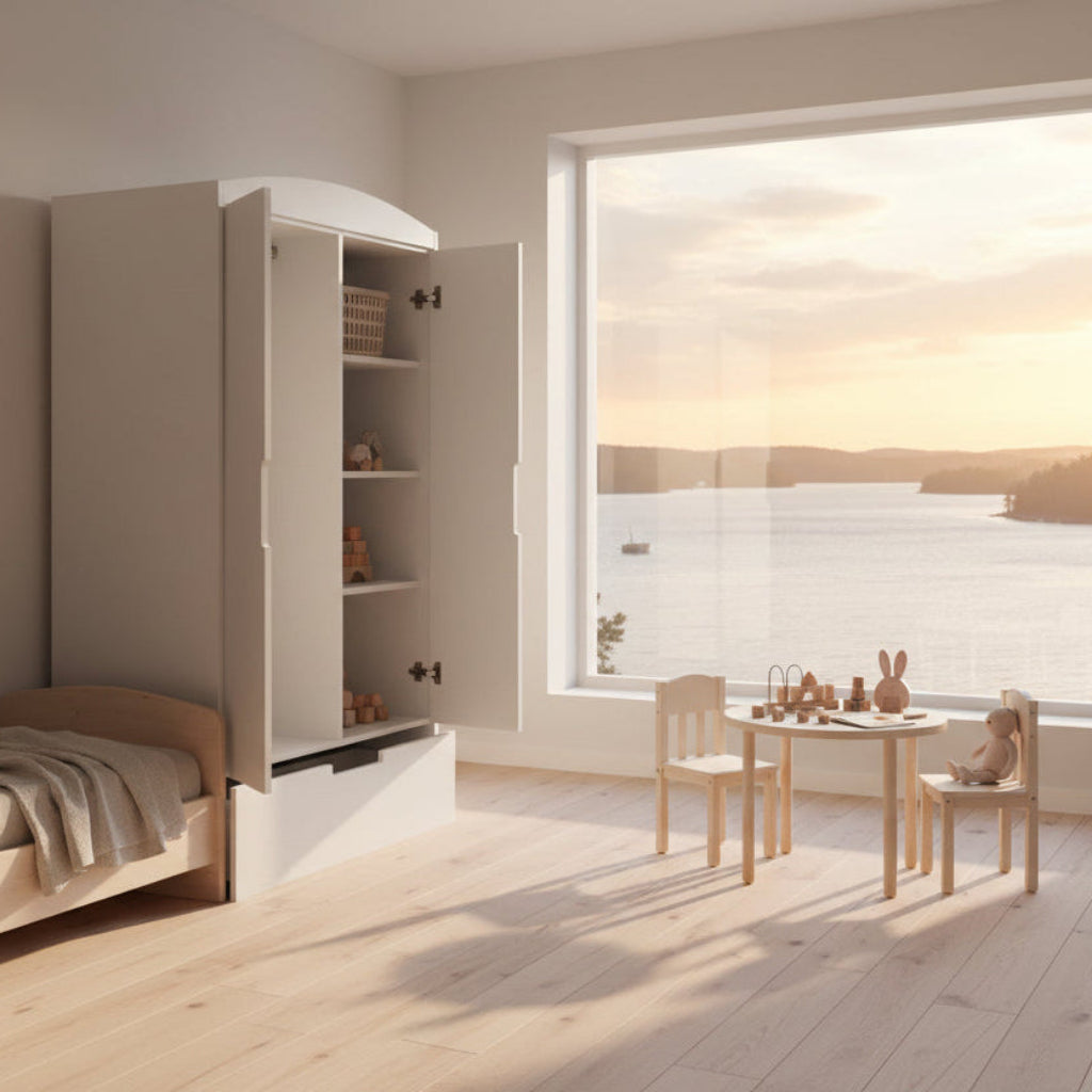 Garderob Garderob KLASSISK – Rymlig och tidlös klädförvaring i massivt trä (90 x 184 cm)