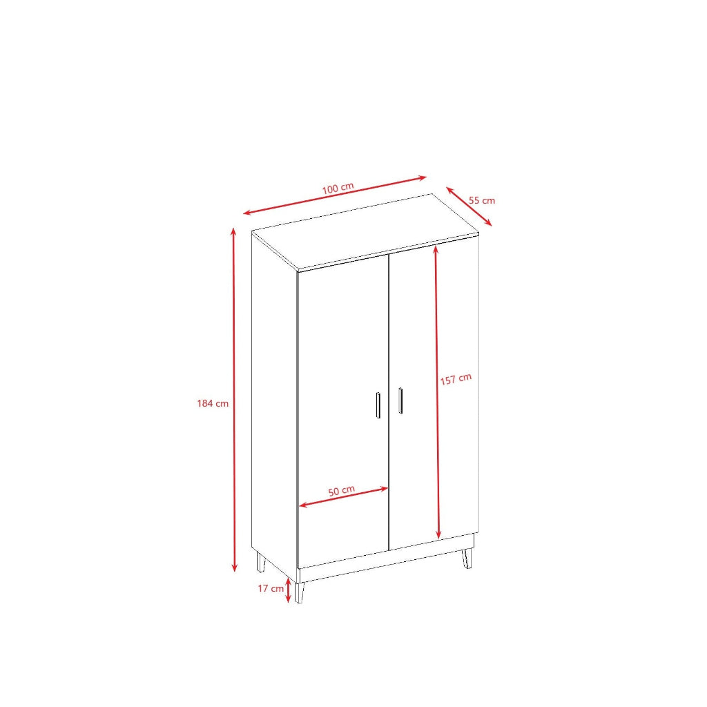 Garderob Garderob KUBI grå – Modern förvaring i skandinavisk design (100 x 184 cm)