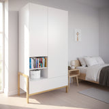 Garderob Garderob VIKTOR – Modern och rymlig förvaring i vit och ek (100 x 180 cm)