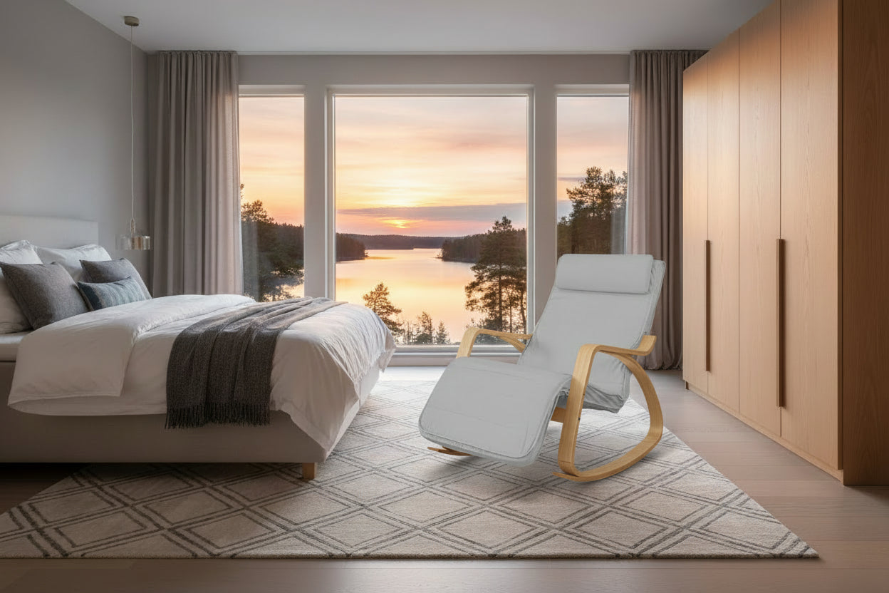 Hintaszék, állítható lábtartóval - Szürke-0