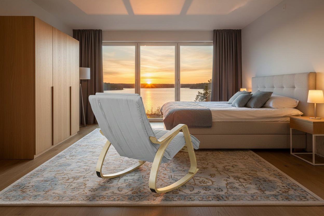 Hintaszék, állítható lábtartóval - Szürke-3