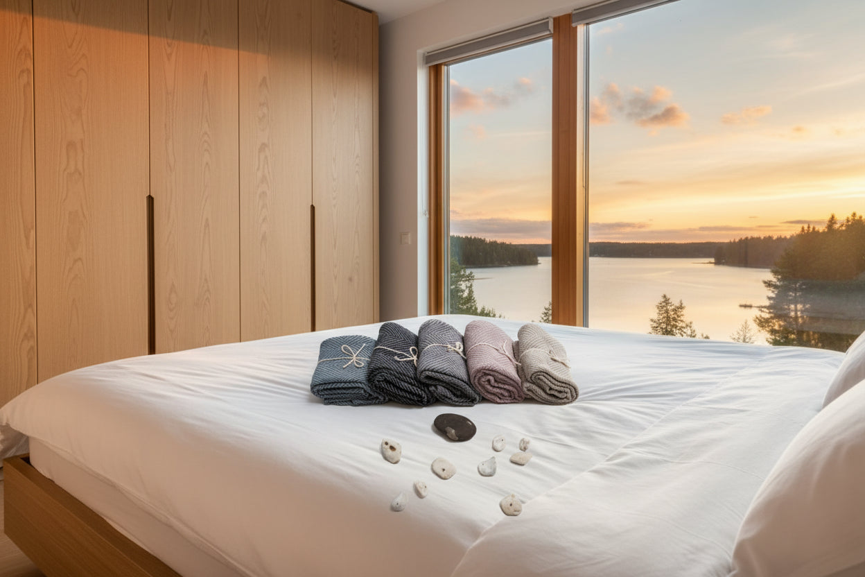 Big Linen Towel - Beige Fishbone