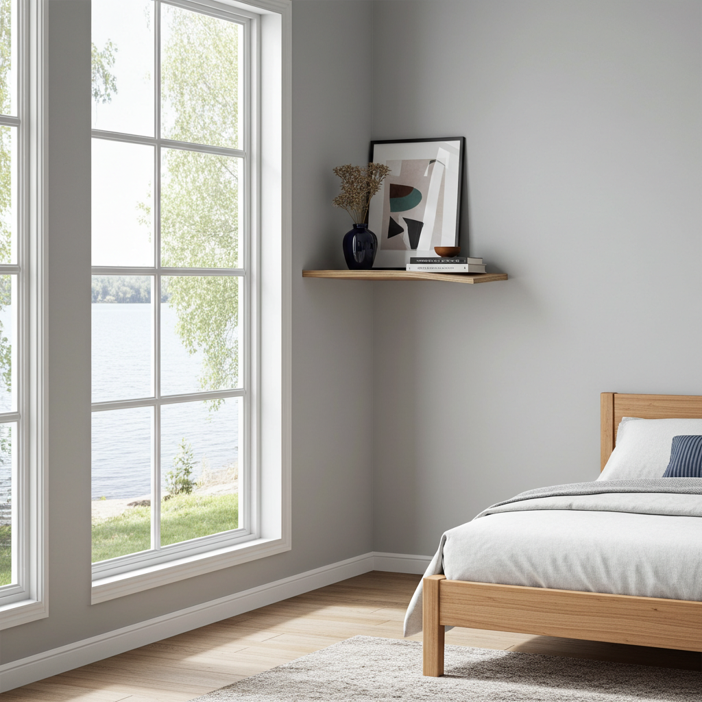 EDGE - Hörnhylla i trä