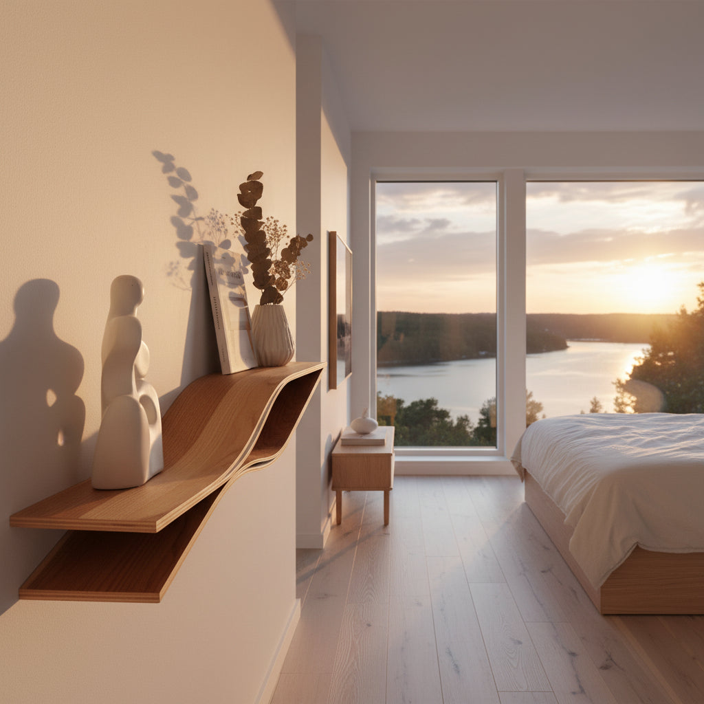 Hylla Vägghylla FISK – Organisk design och unikt hantverk (Flera varianter)