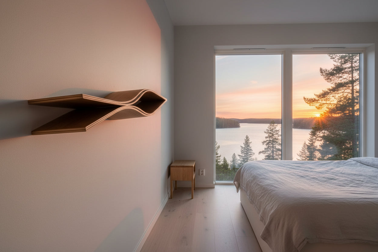 Floating Wooden Wall Shelf - Fish