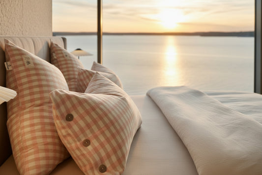 ROMA Örngotts­set - Rosa vitrutig