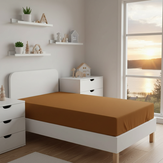 MELLAN - Dra-på-lakan 70x140cm 2-pack vit + brun