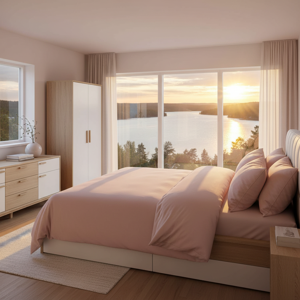 Underlakan Lakan NILLA – formsytt dra-på-lakan i mjuk rosa nyans (160x200 cm)