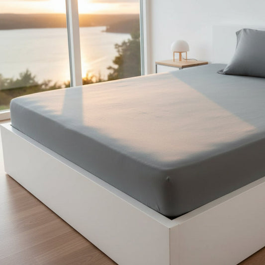 Underlakan Dra-på-lakan PASSA 160 cm – Perfekt passform i ljusgrå bomull