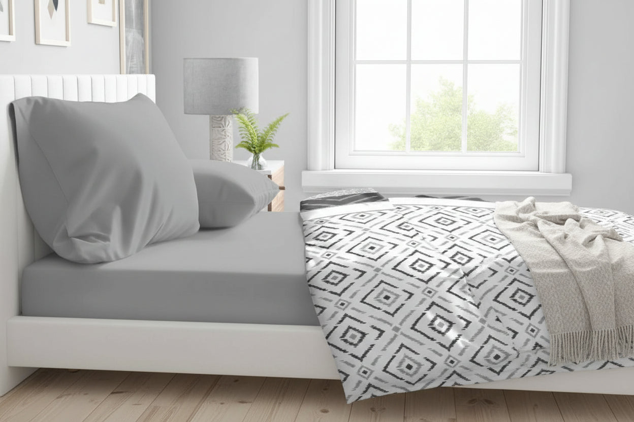 Fitted bottom sheet HOME LINGE PASSION HP71769 Grey Light grey 160 x 200 + 30 cm-3