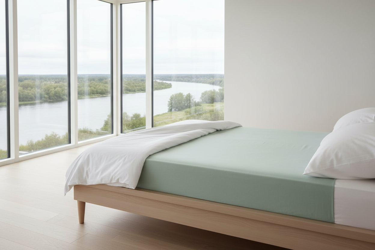 Fitted bottom sheet TODAY Essential Light Green 160 x 200 cm 160 x 200-0