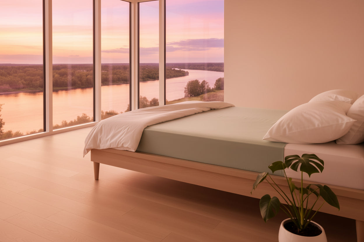 PASSA - Dra-på-lakan 160x200cm ljusgrön