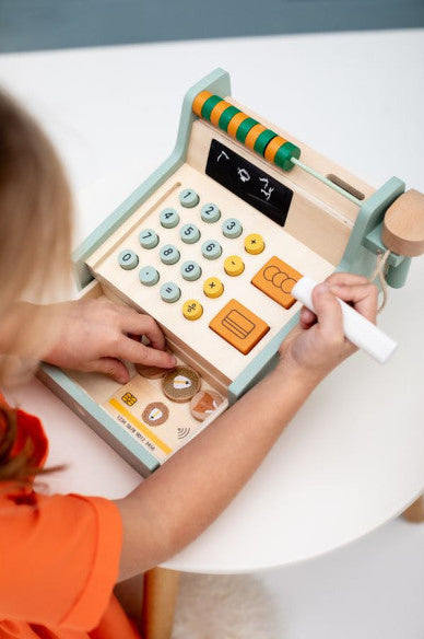 Wooden Store Cash Register with Accessories