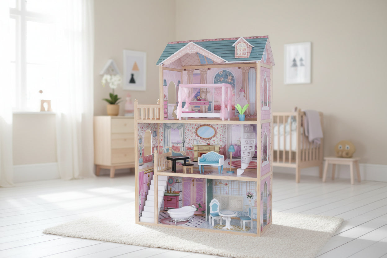 Wooden Dollhouse Emily with LED Lights