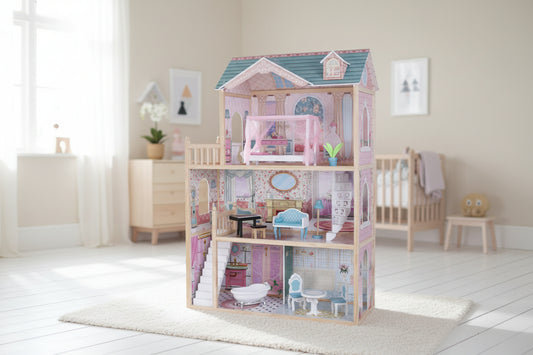 Wooden Dollhouse Emily with LED Lights