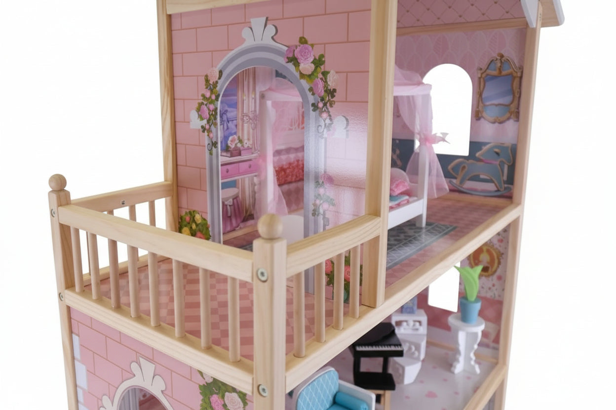 Wooden Dollhouse Emily with LED Lights