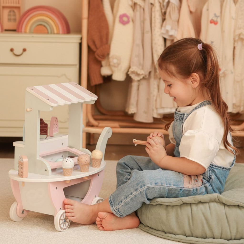 Leksaker Glassvagn i trä GLASS- Kreativ lekfullhet i svala färger