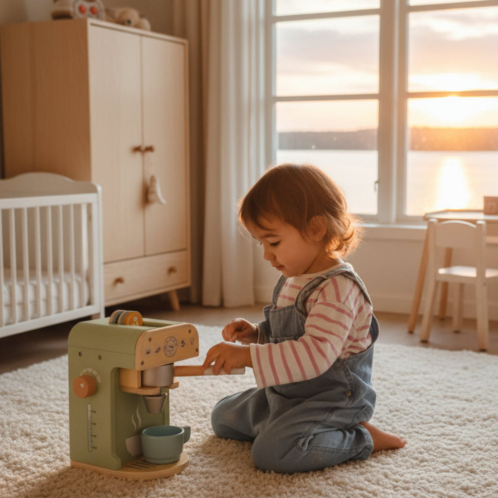 Leksaker Träleksak KAFFE 25 delar – För små baristor och kreativa fikastunder