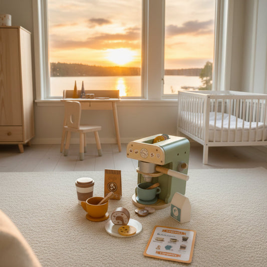 Leksaker Träleksak KAFFE 25 delar – För små baristor och kreativa fikastunder