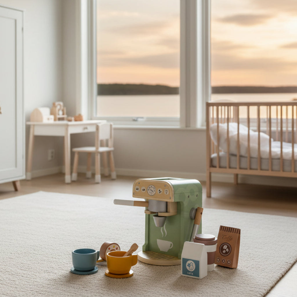 Leksaker Träleksak KAFFE 25 delar – För små baristor och kreativa fikastunder